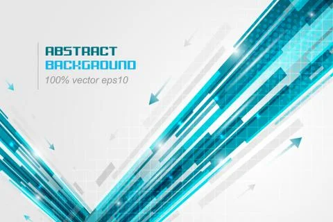 Abstract straight lines futuristic vector illustration with arrows and glitte Stock Illustration