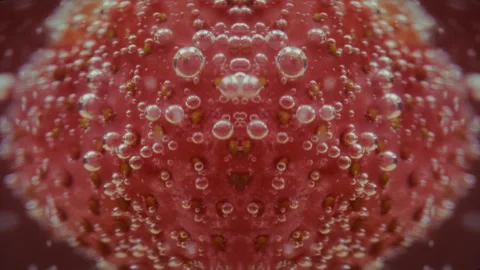 Abstract strawberry pattern with air bubbles Video stock 293661468