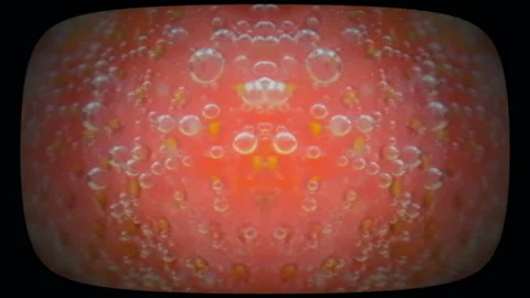 Abstract strawberry pattern with air bubbles. Vintage Film Look Video stock 293661540