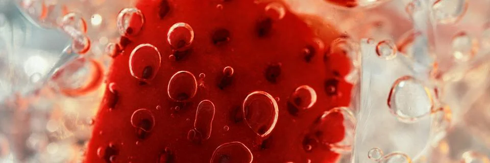 Abstract strawberry texture bubbles ice sparkling Stock Photos