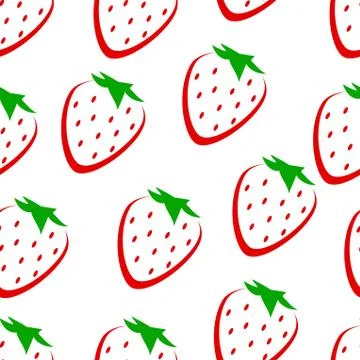 Abstract strawberry vector seamless pattern background. Stock Illustration