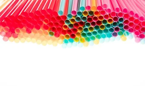 Abstract straws background with copy space Stock Photos