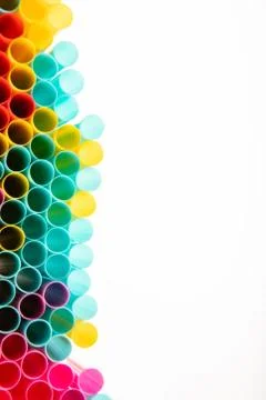 Abstract straws background with copy space Stock Photos