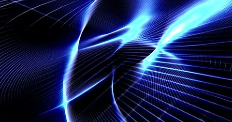Abstract stream array blue lines with particles Stock Footage 71821447
