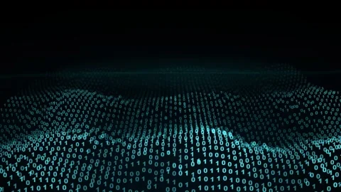 An abstract stream of binary code composed of ones and zeros flowing in an .. Stock Footage 345453809