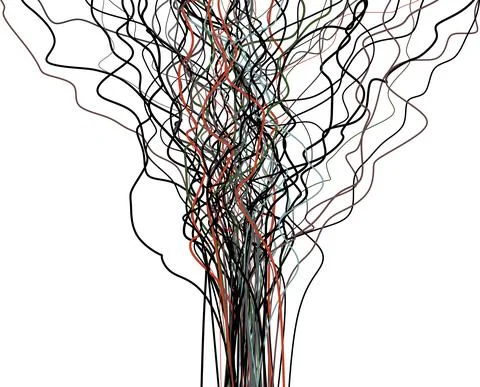 Abstract stream information with line array.Vector Ilustración de archivo
