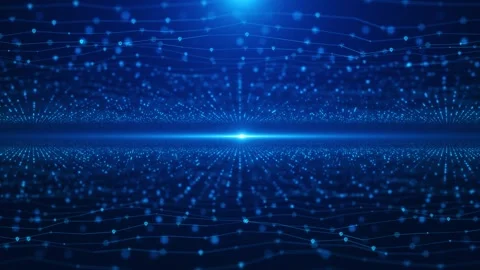 Abstract stream information Network flowing data line dot. Big data, technology Stock Footage 313986762