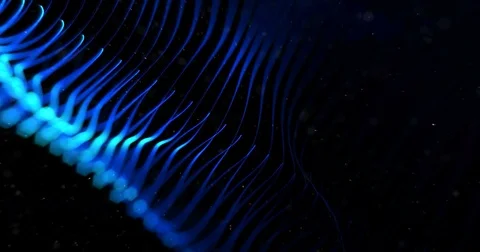 Abstract stream wave array colorful glitter sparkle blue lines with particles Stock Footage 73882652