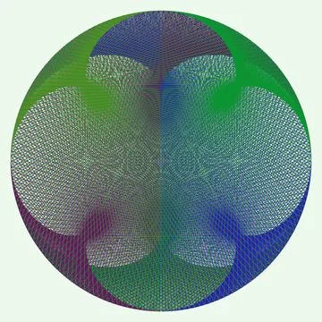 Abstract string art mandala with geometric patterns and vibrant colors Illustrazione stock