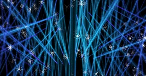 Abstract strings of blue beads twisting and folding on a black background Stock Footage 79017747