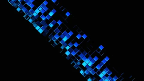 Abstract strip of square cells and cubes Stock Footage 156727729