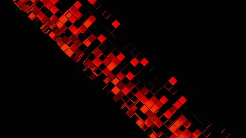 Abstract strip of square cells and cubes Stock Footage 156740286