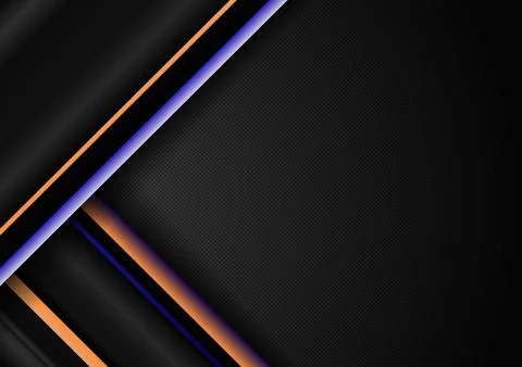 Abstract stripe diagonal geometric lines pattern blue and yellow on black bac Stock Illustration