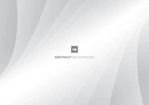 Abstract stripe pattern horizontal curve lines white and gray background and Illustrazione stock