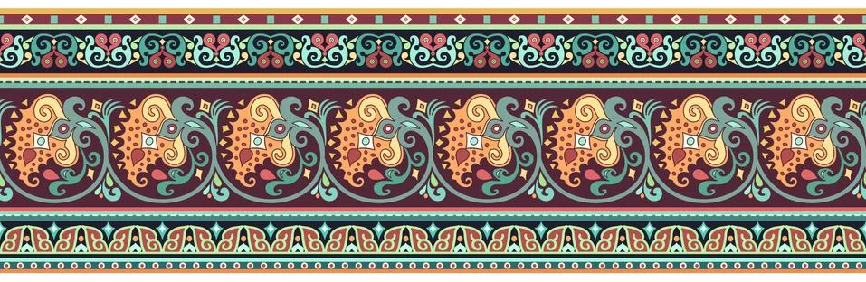 Abstract stripe pattern, ornamental background イラスト素材
