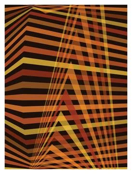 Abstract striped background with distorted perspective effect and warm colo.. Stock Illustration