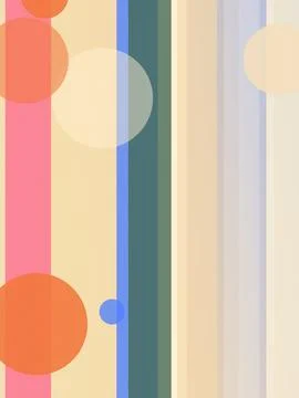 Abstract striped background featuring overlapping pastel circles in warm pi.. Stock Illustration