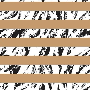 Abstract Striped Brushstroke seamless pattern design Stock Illustration