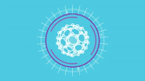 Abstract striped circle with polyhedron. Alpha Matte Video stock 32813794