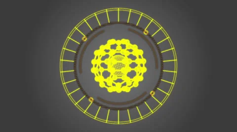 Abstract striped circle with polyhedron. Stock Footage 24231877