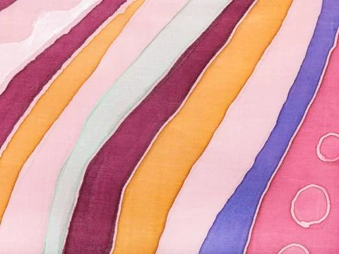 Abstract striped colored silk batik textile background - abstract striped ... Stock Photos