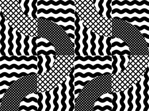 Abstract Striped Geometric Vector Seamless Pattern Stock Illustration