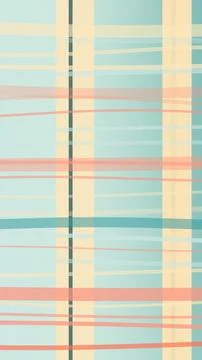 Abstract striped grid pattern in pastel mint, coral, and cream with a soft .. Stock Illustration