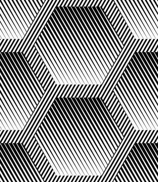 Abstract Striped Hexagons Geometric Vector Seamless Pattern Stock-Illustration