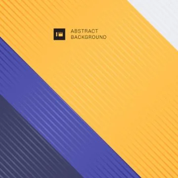 Abstract striped lines diagonal pattern on yellow, purple colors background. Stock Illustration