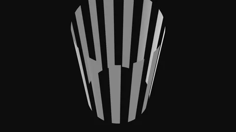 Abstract striped object rotating in darkness with subtle light shifts and m.. 库存影片 341541873