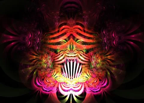 Abstract Striped Pattern Background - Fractal Art Ilustração Stock