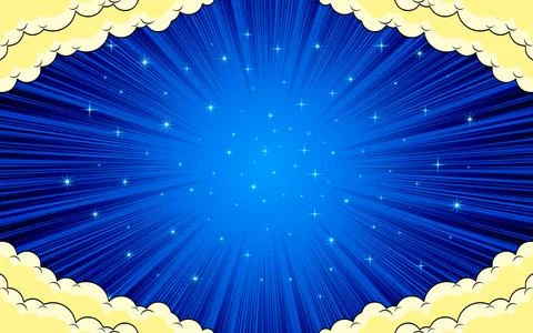 Abstract striped retro comic background with halftone clouds Stock Illustration