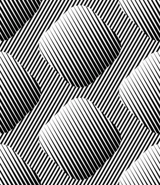 Abstract Striped Rhombuses Geometric Vector Seamless Pattern Stock Illustration