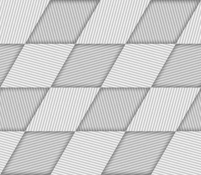 Abstract Striped Rhombuses Geometric Vector Seamless Pattern Stock Illustration