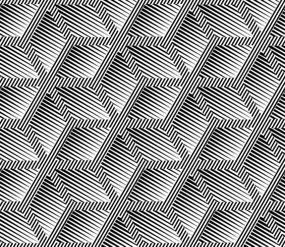 Abstract Striped Rhombuses Geometric Vector Seamless Pattern Stock Illustration