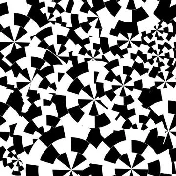 Abstract Striped Seamless Pattern Background. Spiral Monochrome Elements. Black Illustrazione stock