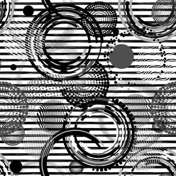 Abstract striped seamless pattern . Creative vector background with geometric Illustrazione stock