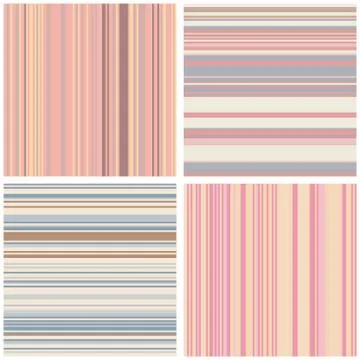 Abstract Striped Seamless Pattern Set Stock Illustration