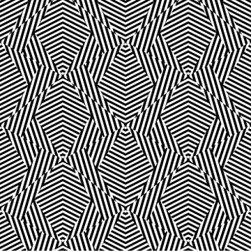Abstract striped shapes. Seamless vector pattern. Иллюстрация