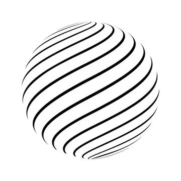 Abstract striped spheres Stock Illustration