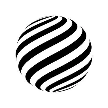 Abstract striped spheres Stock Illustration
