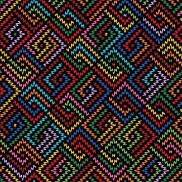 Abstract striped squares pattern. Seamless vector illustration. Stockillustratie