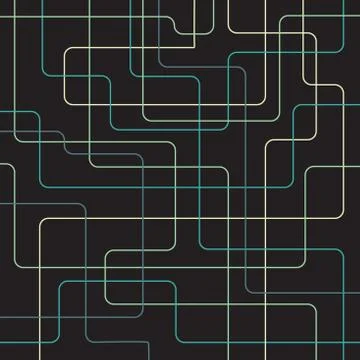 Abstract striped technology digital curve lines green, blue, yellow color ove Stock Illustration