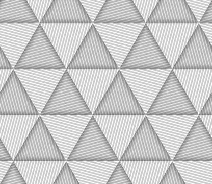 Abstract Striped Triangles Geometric Vector Seamless Pattern Illustrazione stock