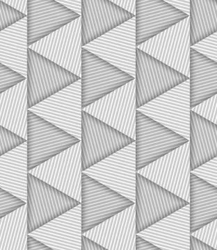 Abstract Striped Triangles Geometric Vector Seamless Pattern Stock Illustration