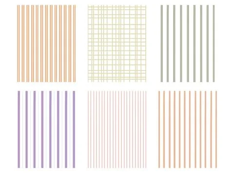 Abstract striped vertical backgrounds set, vintage texture art for cottagecor Stock Illustration