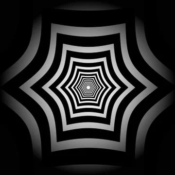 Abstract striped warped hexagonal optical illusion  Illustrazione stock