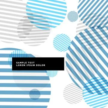 Abstract stripes circles background with blue theme Stock Illustration