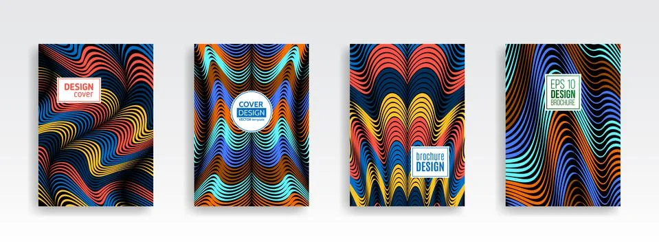 Abstract stripes flyer template. Stock Illustration