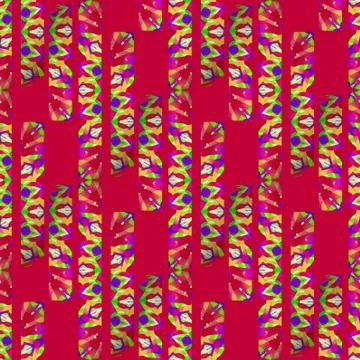 Abstract stripes pattern red bright green purple Stock Illustration